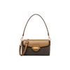 New MICHAEL KORS Fleur Cow Leather Baguette Bag Shoulder Bag Small Women's Dark Brown & Black 32F3G6FC1B-292