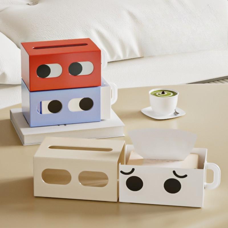 Home Table Decoration Creative Cartoon Big Eyes Tissue Box Table Napkin Rings Tissue Case Paper Box Container Storage Box