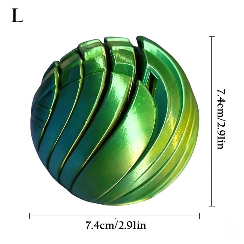Sümük Topu Fidget Oyuncak 3D Baskılı Twistsphere Fidget Oyuncak Dişli Sıvı Akış Topu Dönen Tasarımlı Kaygı Giderici Oyuncaklar