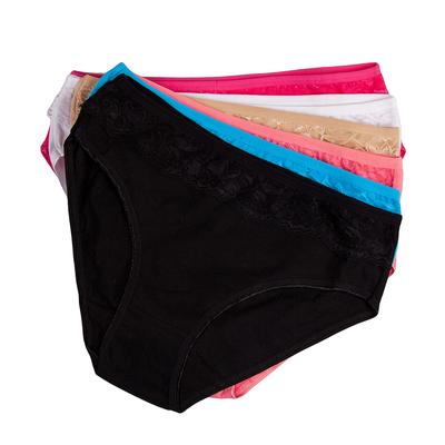 Plus Size Panties for Women Sexy Lace Patchwork Female Underwear Mid Waist Cotton Lingerie 6 Pcs/set
