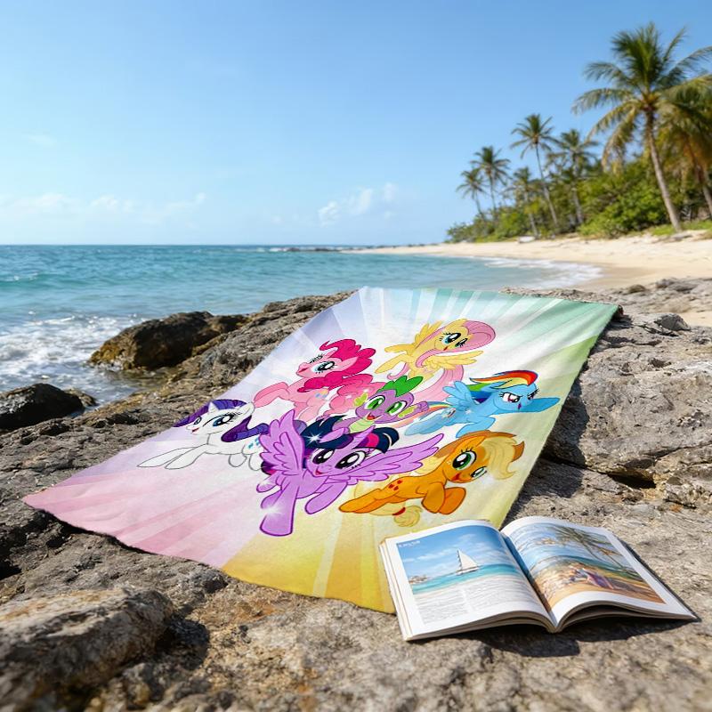 1pc My Little Pony4 Beach Towel, Beach and Seaside Swimming Pool Equipment, Fashion Pattern, Rectangular, Travel Essentials