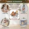 50Pcs Cute Horse Watercolor Stickers Waterproof Decals for Phone Cup Decoration