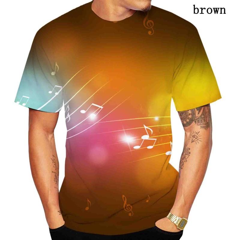 

Новая модная весенне-летняя футболка с музыкальной нотой 3D-принтом, крутая мужская/женская, с коротким рукавом, унисекс, с круглым вырезом 6XL