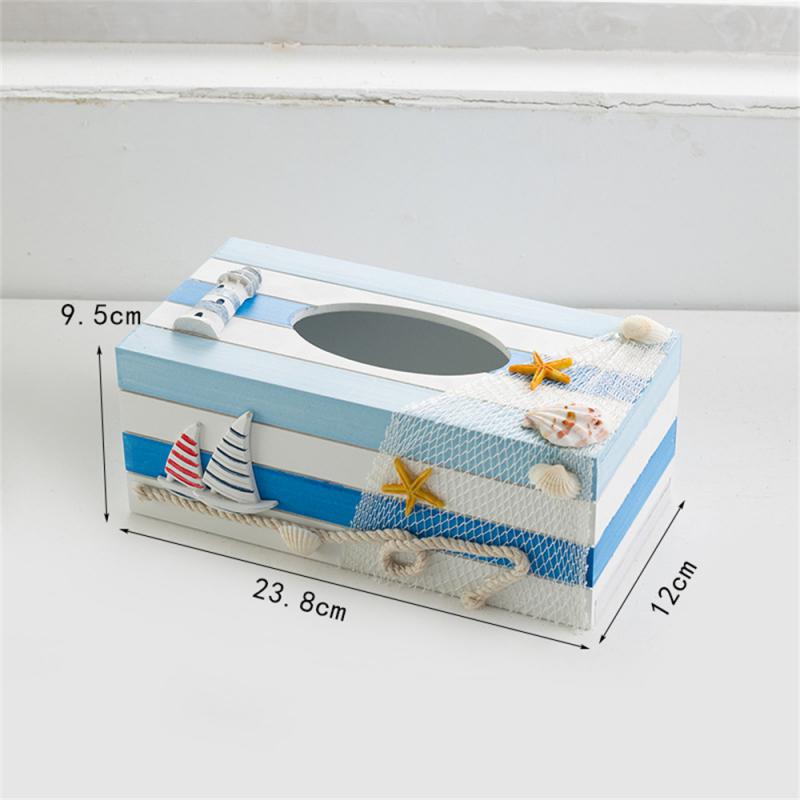 

Ящик для хранения 24 см Декоративный Креативный Деревянный Органайзер для хранения в морском ресторане Держатель для салфеток Деревянная доска в средиземноморском стиле