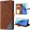 Case + 2 Tempered Glasses - Xiaomi - Redmi Note 13 4G - Magnetic PU Leather Case - Brown - Flexible