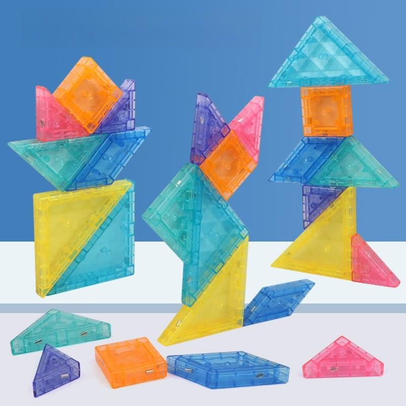 Kids Magnetic Geometry Blocks For Brain Development And Fine Motor Skills Practice