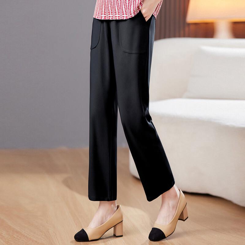Pastel Mid-Age Women's Loose Fit Elastic Waist Casual Pants
