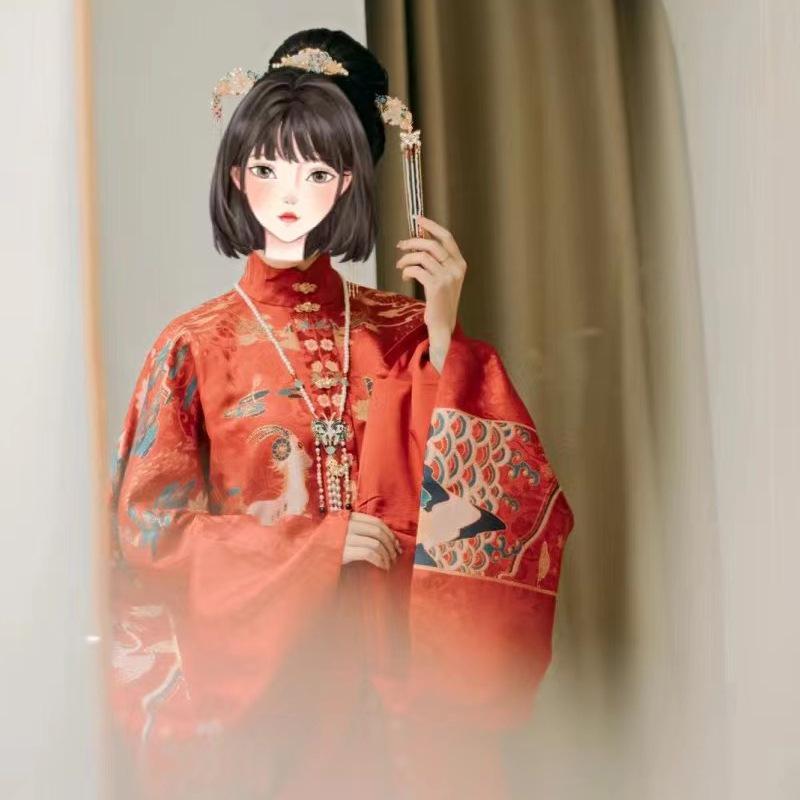 Collar de Mariposa Cloisonné de la Dinastía Ming: Borla, Perlas de Imitación, Estilo Retro de Traje Han