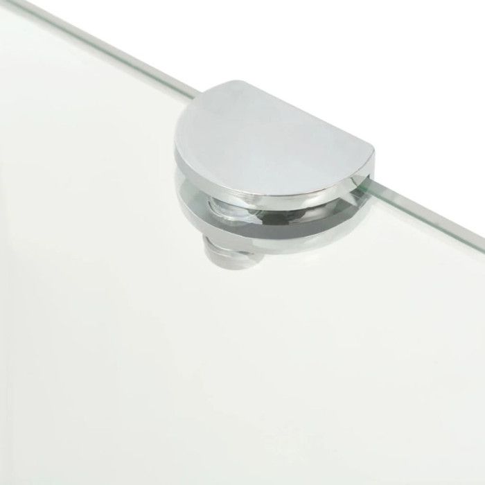 Étagère d'angle - vidaXL - Verre Transparent - 35 x 35 cm - Supports chromés - 8 mm d'épaisseur