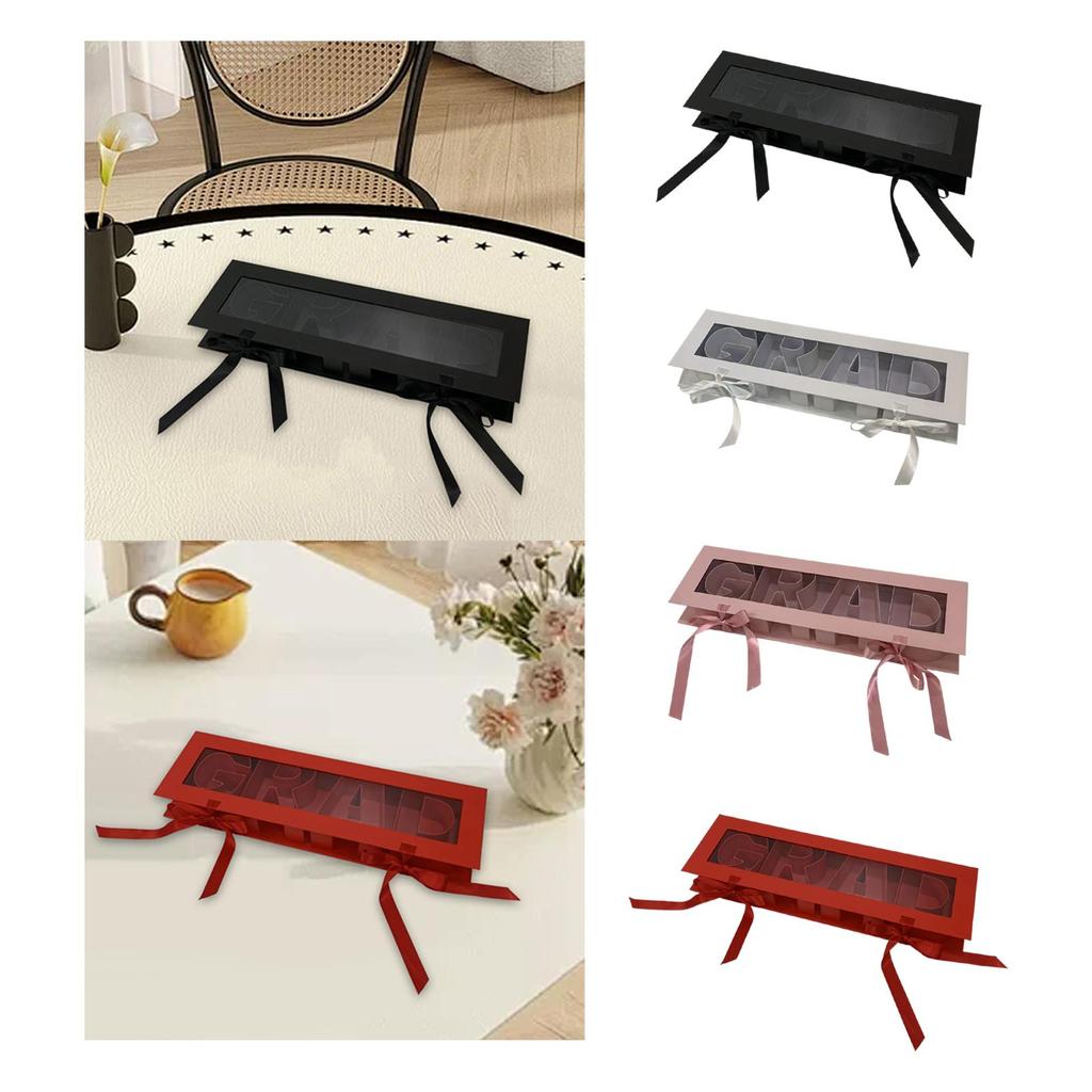 Grad Empty Flower Box Container Rectangular Versatile Fillable Letters for Anniversary Parties Birthday Wedding Chocolate