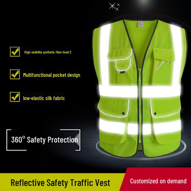 

Reflective Multi-Pocket Cycling & Work Vest Bright Red