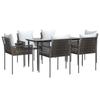 VidaXL Ensemble à manger de jardin 7 pcs coussins résine tressée acier 3187054