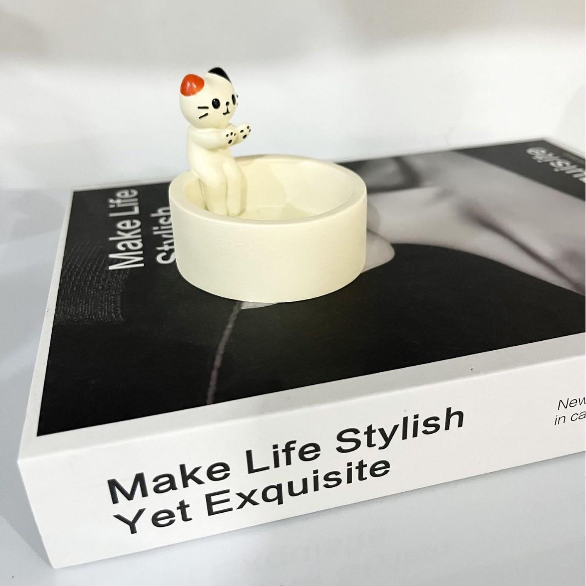 

Cartoon Kitten Candlestick Decoration Home Ornament B