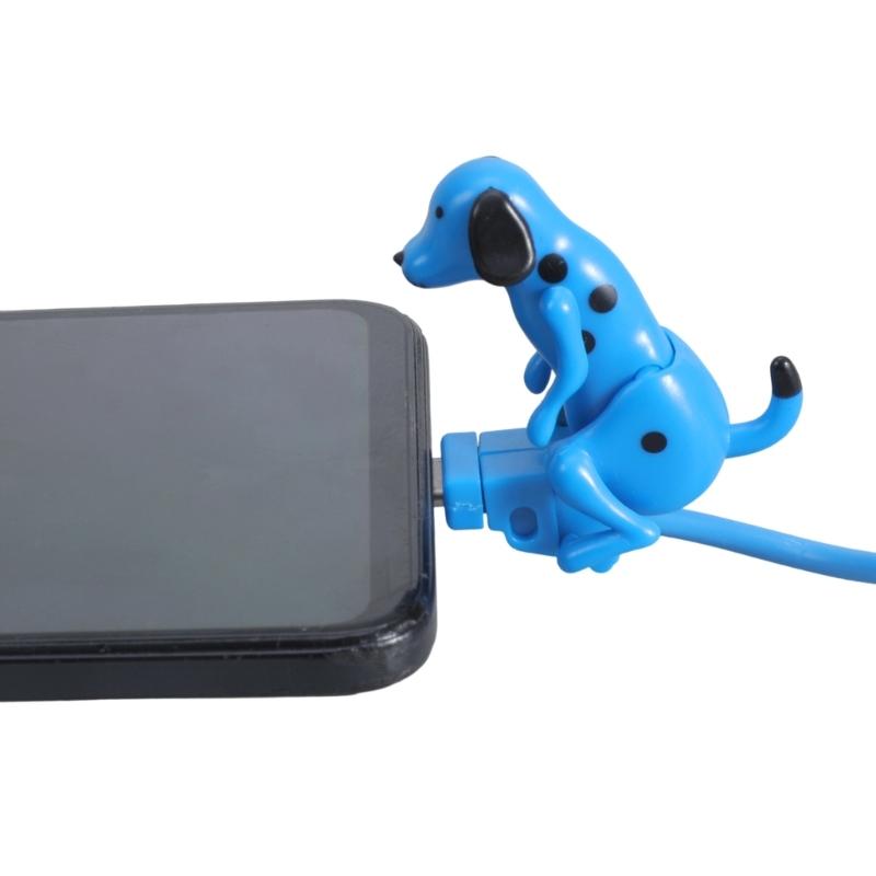 Efficient Portable Blue Type C Charging Cable Suitable for Gaming Consoles Phone and Devices Featuring Moving Dog Design