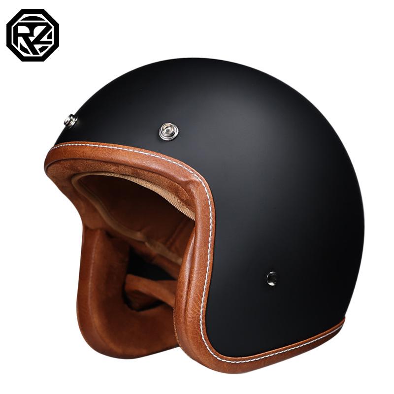 

3C Certified vintage motorcycle helmet for men and women, half helmet, motorcycle safety helmet3/4Helmet goggles flash300 M матовый черный