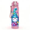 1PC Three Gnome Cute Christmas Cartoon 750ml Color Plastic Sports Water Bottle Leakproof Flip Straw Lid Suitable for Sports Office Home Use