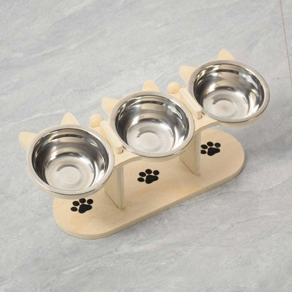 15 ° Slant Cat Food Water Bowl Anti-flip Elevated Pet Feeder Bowl  Household