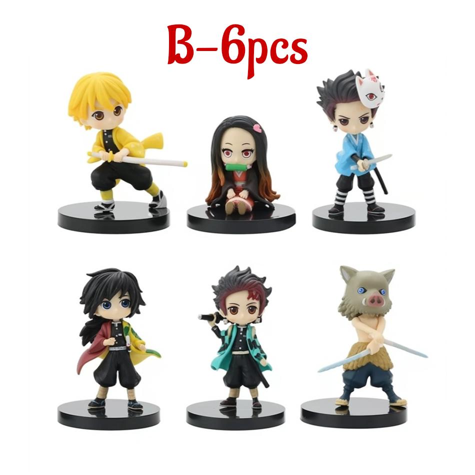 12pcs/set Anime Demon Slayer Kamado Nezuko Kamado Tanjuurou Battle Version Action Figure Collectible Models Toys 10cm