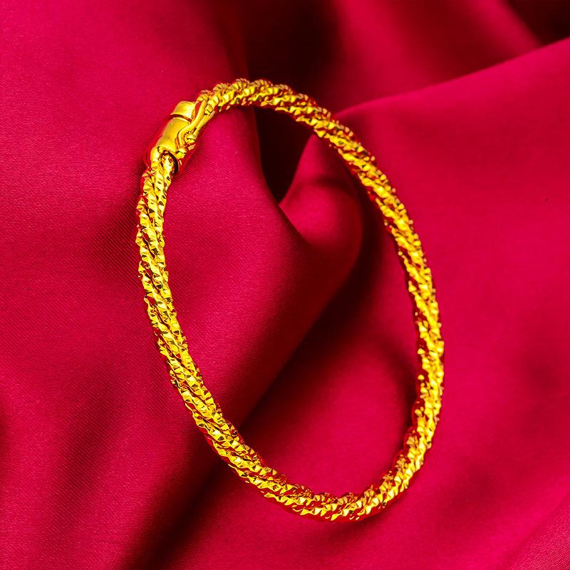 2025 New Starry Sky Buckle Bracelet Women s Hidden Starry Sky Bracelet with Hidden Buckle Fried Dough Twists Bangles