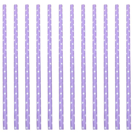 100Pcs Disposable Paper Straws Food Grade BPA Free Rich Color Holiday Party Heart Dot Print Drinking Water Straws