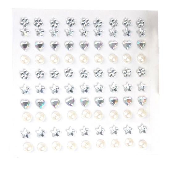 Colorful Rhinestone Stickers for DIY Crafts Star Moon Gem Stickers for Scrapbooking & Journaling Self-Adhesive Sparkling Gems for Card Making