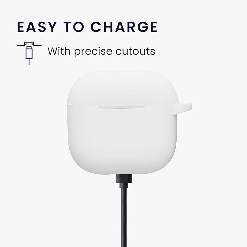 kwmobile earphone case Apple Airpods 4 compatible case - wireless earphones silicon Fall prevention white