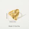 Golden Plated Hammered Heart Open Adjustable Ring for Women Elegant Statement Jewelry Gift