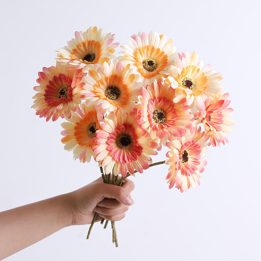 6Pcs Artificial Silk Gerbera Flowers Bouquet Home Table Decor Fake Daisy DIY Photo Props Floral Arrangements Wedding Decoration