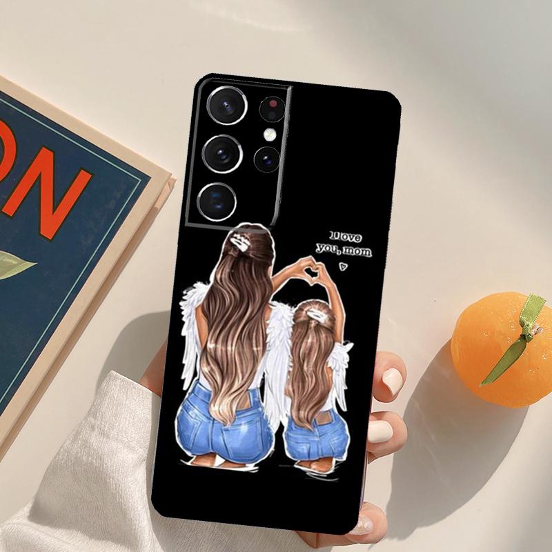 Mom and Daughter Phone Case For Samsung Galaxy S24 S25 S26 Ultra S20 S21 S22 S23 Plus S10 S25 FE Back Cover