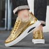Herren-Sportschuhe in Gold, lässige silberne Streetstyle-Sneaker, Laufschuhe, übergroße schwarze Skateboard-Schuhe für Studenten