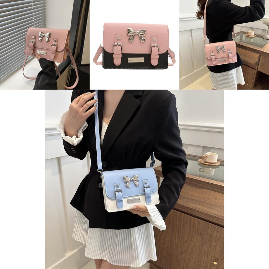 Stylish Korean Fashion Trendy Bowknot Handbag For Women In Elegant Black And Pink Options