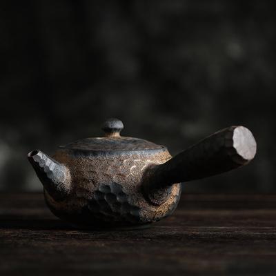 200ml Coarse Pottery Teapot Warm Tea Vintage Ceramic Boiling Teapot Kung Fu Tea Set