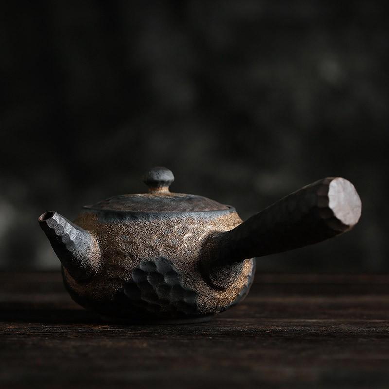 200ml Coarse Pottery Teapot Warm Tea Vintage Ceramic Boiling Teapot Kung Fu Tea Set