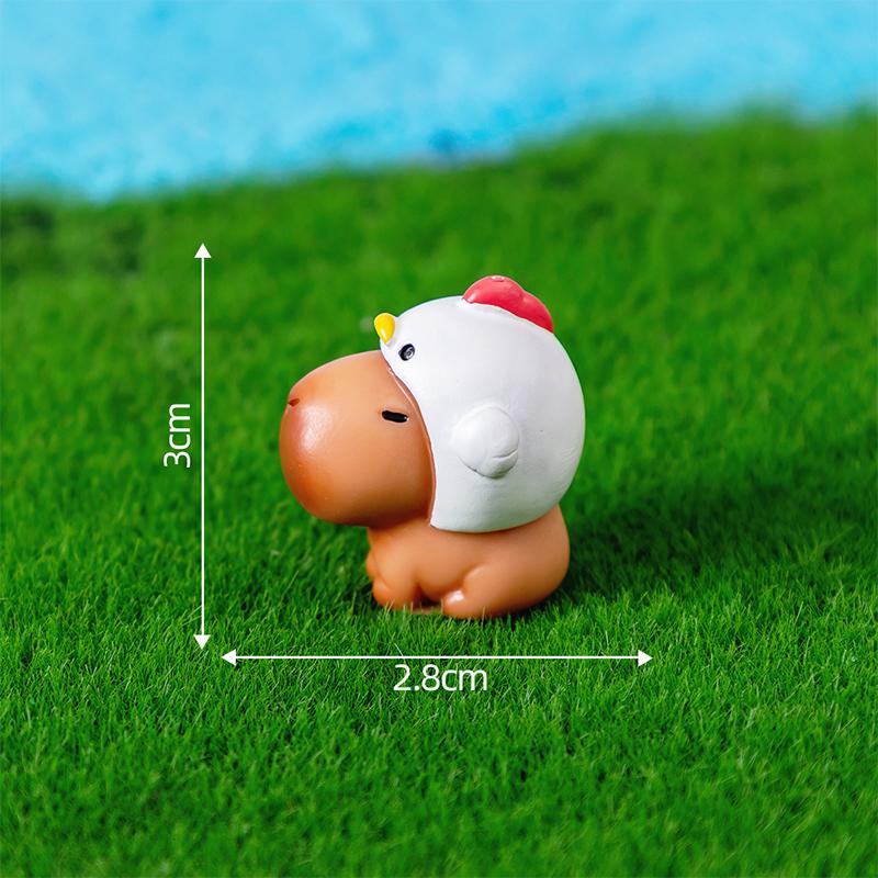 Miniature Cartoon Capybara Model Figurine Desk Garden Landscape Ornament Resin Craft Home Office Decor Car Desktop Knickknacks