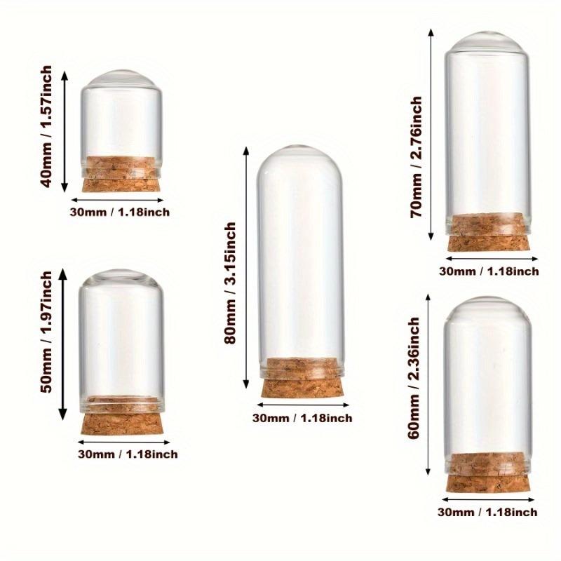 24 Pack Glass Cloche Dome Wedding Decorations Glass Bottles with Cork Stoppers Decoration Message Glass Bottle Vial Cork Candy