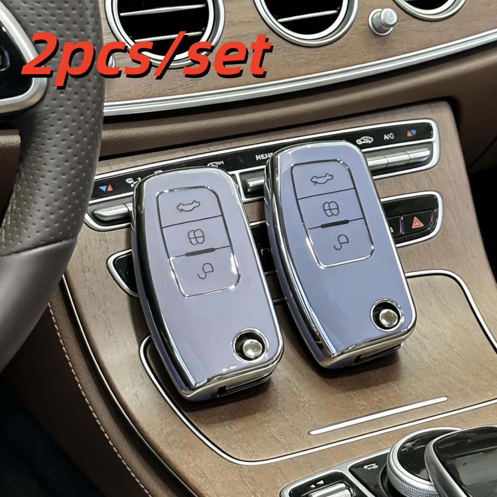 

2Pcs Car Key Case Covers For Ford Fiesta Focus 2 Ecosport Kuga Escape C Max