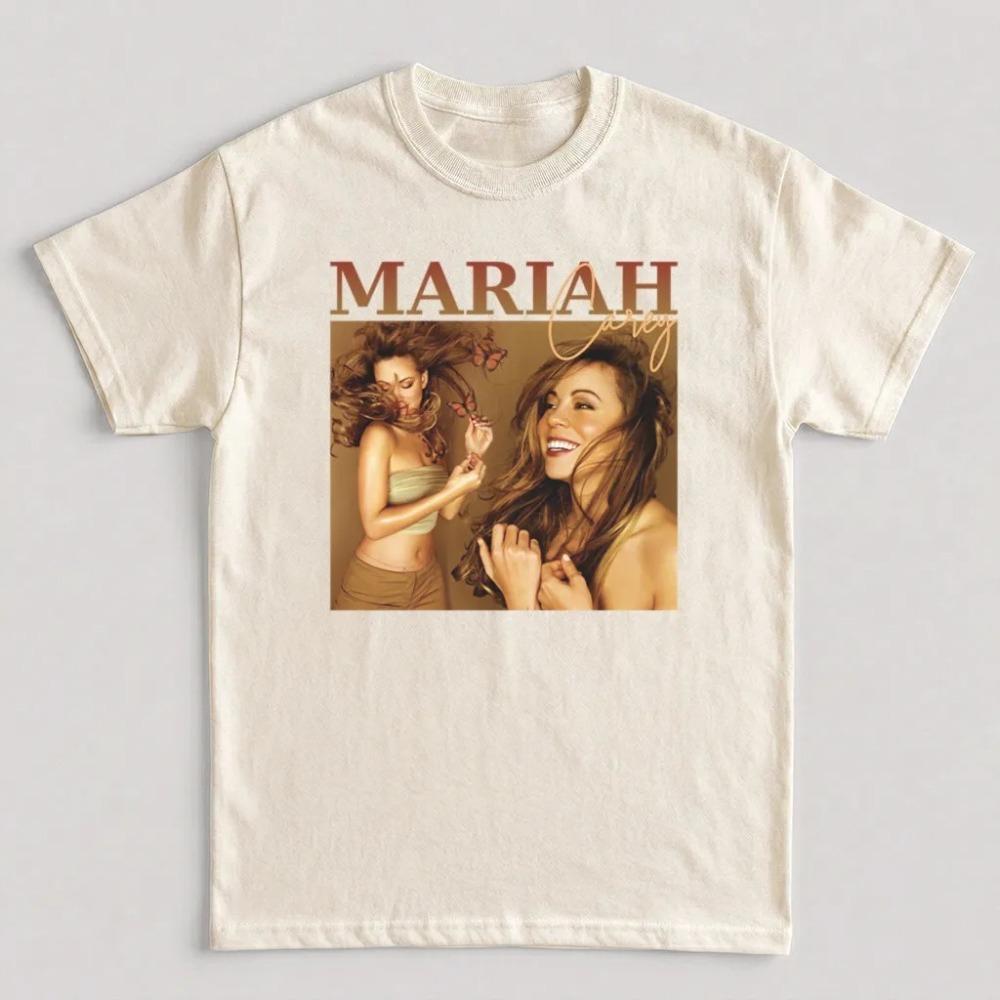 Mariah Carey Butterfly Era Tshirt Unisex Unisex Vintage Pop Singer Collage Print Casual Streetwear Fan Short Sleeve Tee Tops