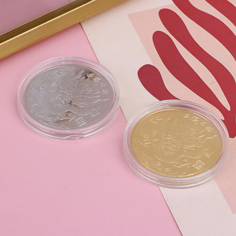 

1Pc 2024 Год Дракона Памятные монеты Значок Коллекционные монеты