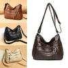 Zachte Leren Dames Crossbody Tas Verstelbare Schouderband Meerdere Vakken Schoudertas Klassieke Ritssluiting Portemonnee