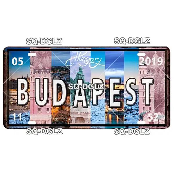 Europe City Plate Metal Sign - Vintage Tin Wall Decor for Bar