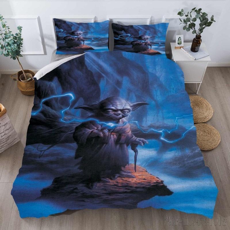 Bedding Set Anime Yoda Baby Double Twin Full Queen King Kids Bedclothes Duvet Cover Pillowcase Decoration Christmas Gifts