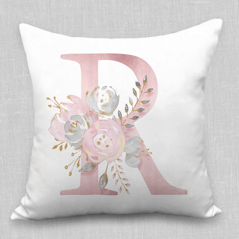 Nordische Kissenhülle Rosa Buchstaben Kissenhülle Auto Sofa Lendenkissen Sitzkissen