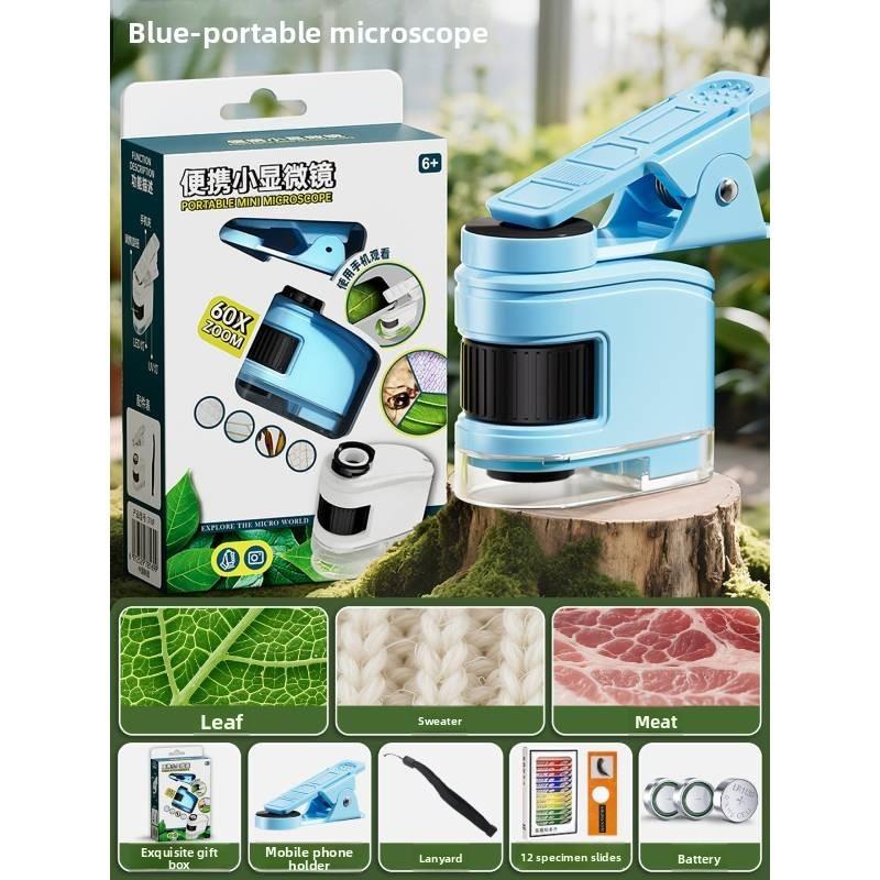 Portable Children Microscope With Phone Clip For Science Experiments And Educational Play