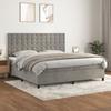 Maison Exclusive - Bed Slat Base and Mattress Light Grey 200x200cm Velvet