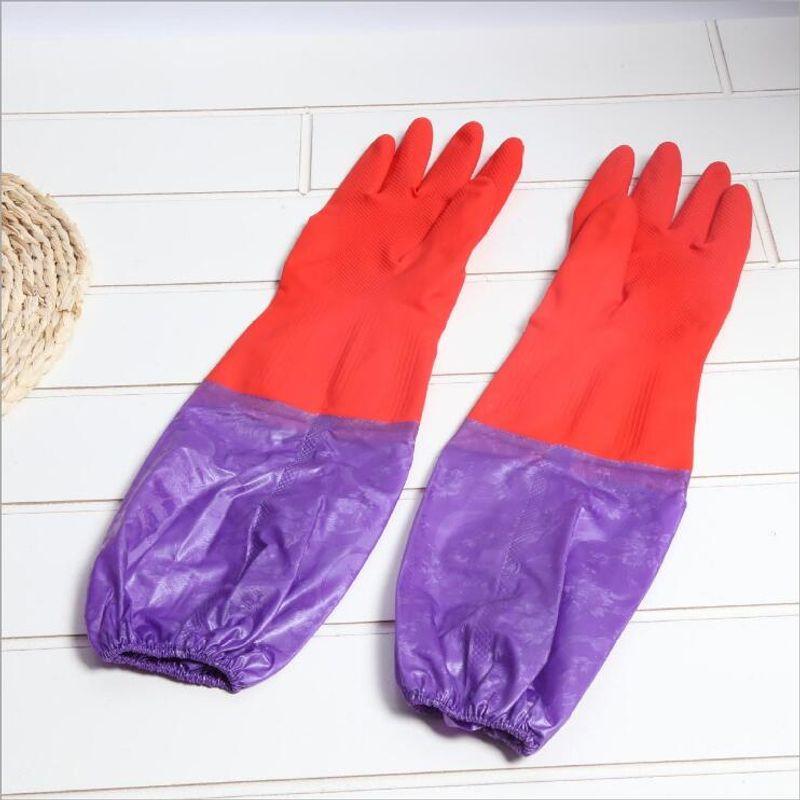 

Зимние Термо Экстра Толстые Флисовые Резиновые Перчатки Водонепроницаемые Латексные Бытовые Перчатки Резиновые Перчатки для Мытья Посуды Резиновые Перчатки Long Fleece-lined purple sleeve gloves L