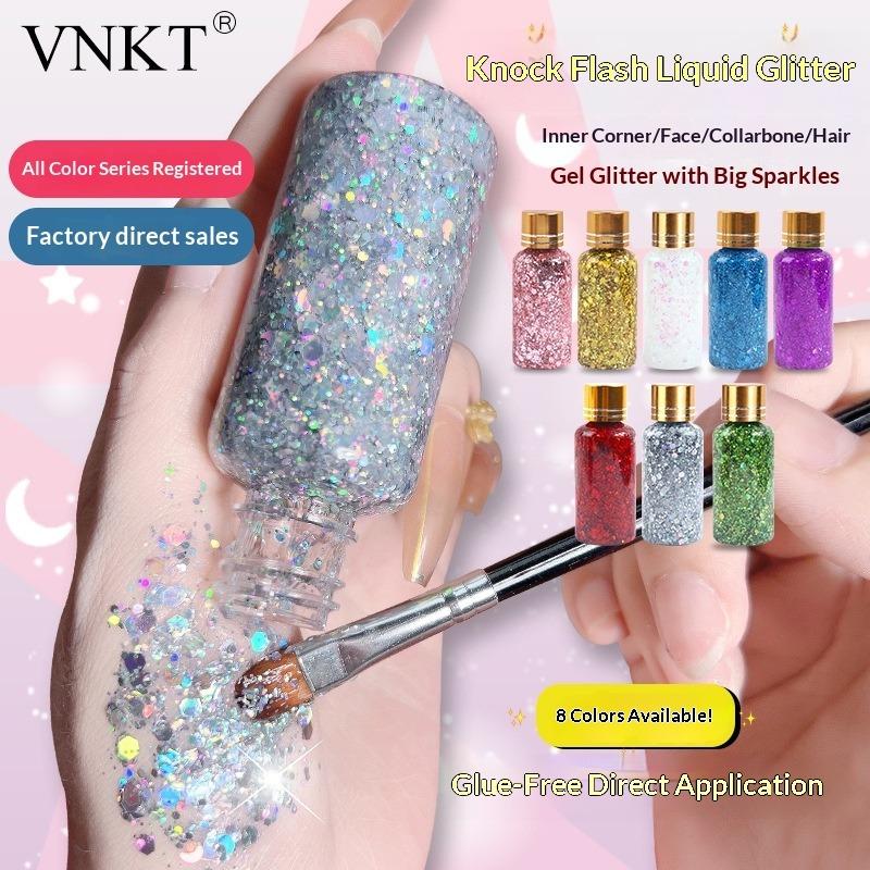 Funkelnde Flüssigkeit Große Pailletten Explosion Bühnen Make-up Performance Haare Gesicht Kleberfreies Gel Glitzer Lidschatten Make-up