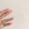 Xiao Yin S925 Sterling Silver Asymmetrical Heart & Hot Air Balloon Enamel Stud Earrings - Elegant Handmade Jewelry Gift for Women.