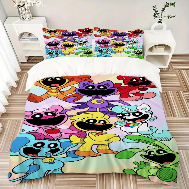 Furry Friends Adventure Print 3Pcs Bedding Setduvet Cover With 2 Bedropillowcase Home Birthday Gift