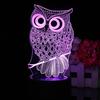 Noční LED světlo 3D na dotyk ve tvaru sovy, 7 barev, stolní lampa, domácí dekorace
