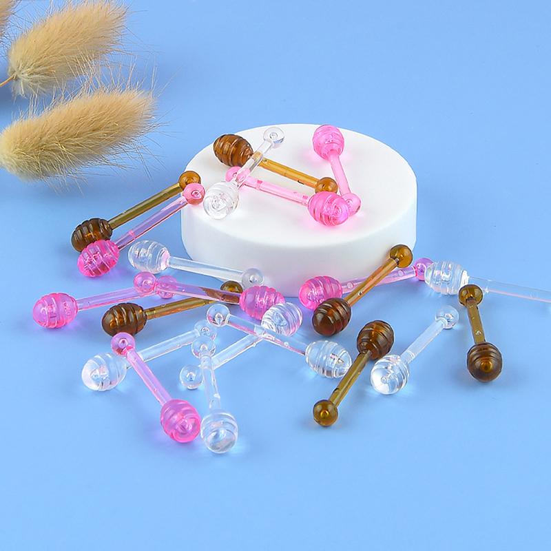 10Pcs Accessories Small Spoon To Use With Honey Fruit Bottle Small Honey Jar Jam Lip Film Box Lip Care Empty Bottle Lipstick Jar